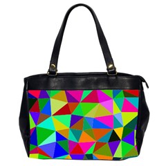 Colorful Triangles, Oil Painting Art Office Handbags (2 Sides) 