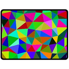 Colorful Triangles, Oil Painting Art Fleece Blanket (large) 