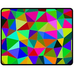 Colorful Triangles, Oil Painting Art Fleece Blanket (medium) 