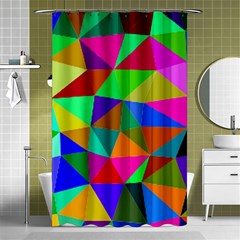 Colorful Triangles, Oil Painting Art Shower Curtain 48  X 72  (small) 