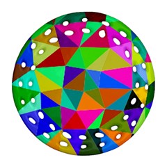 Colorful Triangles, Oil Painting Art Ornament (round Filigree) 