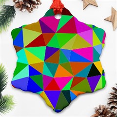 Colorful Triangles, Oil Painting Art Ornament (snowflake) 