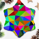 Colorful Triangles, oil painting art Ornament (Snowflake)  Front