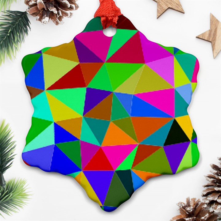 Colorful Triangles, oil painting art Ornament (Snowflake) 