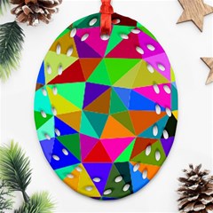 Colorful Triangles, Oil Painting Art Ornament (oval Filigree)  by picsaspassion