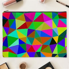 Colorful Triangles, Oil Painting Art Cosmetic Bag (xxxl) 