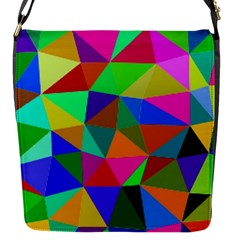 Colorful Triangles, Oil Painting Art Flap Messenger Bag (s)