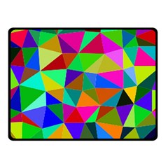 Colorful Triangles, Oil Painting Art Double Sided Fleece Blanket (small) 