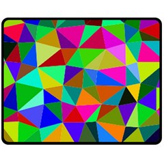 Colorful Triangles, Oil Painting Art Double Sided Fleece Blanket (medium) 