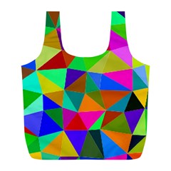 Colorful Triangles, Oil Painting Art Full Print Recycle Bags (l) 