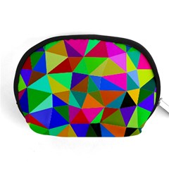 Colorful Triangles, Oil Painting Art Accessory Pouches (medium) 