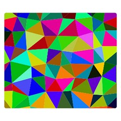 Colorful Triangles, Oil Painting Art Double Sided Flano Blanket (small) 