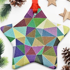 Colorful Triangles, Pencil Drawing Art Ornament (star) 