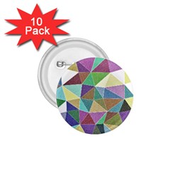 Colorful Triangles, Pencil Drawing Art 1 75  Buttons (10 Pack)