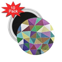 Colorful Triangles, Pencil Drawing Art 2 25  Magnets (10 Pack) 