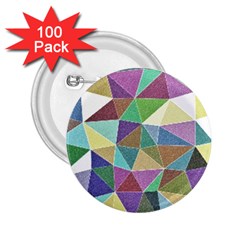 Colorful Triangles, Pencil Drawing Art 2 25  Buttons (100 Pack) 