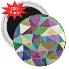 Colorful Triangles, Pencil Drawing Art 3  Magnets (100 Pack) by picsaspassion