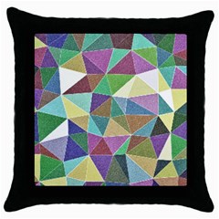 Colorful Triangles, Pencil Drawing Art Throw Pillow Case (black) by picsaspassion