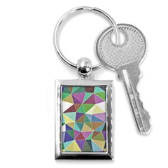 Colorful Triangles, Pencil Drawing Art Key Chains (rectangle) 