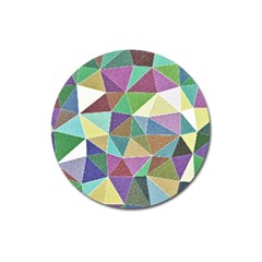 Colorful Triangles, Pencil Drawing Art Magnet 3  (round)