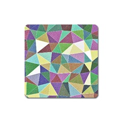 Colorful Triangles, Pencil Drawing Art Square Magnet by picsaspassion