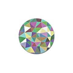 Colorful Triangles, Pencil Drawing Art Golf Ball Marker