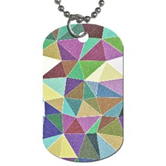 Colorful Triangles, Pencil Drawing Art Dog Tag (two Sides) by picsaspassion