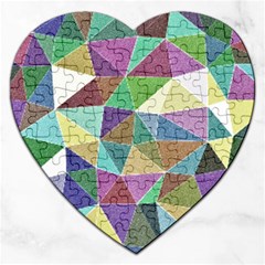 Colorful Triangles, Pencil Drawing Art Jigsaw Puzzle (heart)