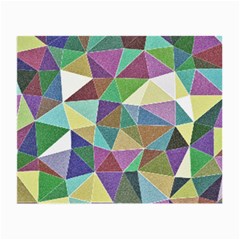 Colorful Triangles, Pencil Drawing Art Small Glasses Cloth