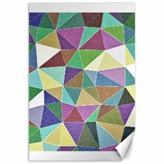 Colorful Triangles, Pencil Drawing Art Canvas 24  X 36 