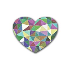 Colorful Triangles, Pencil Drawing Art Heart Coaster (4 Pack)  by picsaspassion