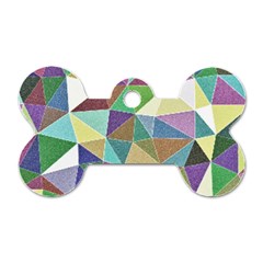 Colorful Triangles, Pencil Drawing Art Dog Tag Bone (one Side)