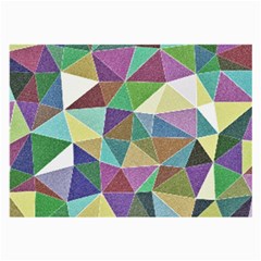 Colorful Triangles, Pencil Drawing Art Large Glasses Cloth