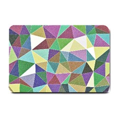 Colorful Triangles, Pencil Drawing Art Small Doormat  by picsaspassion