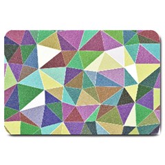 Colorful Triangles, Pencil Drawing Art Large Doormat  by picsaspassion