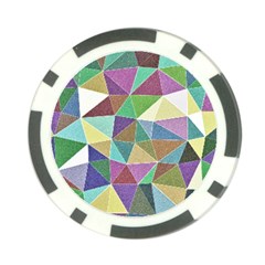 Colorful Triangles, Pencil Drawing Art Poker Chip Card Guards