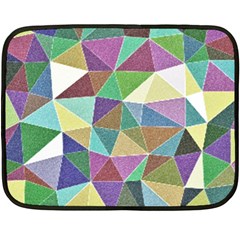 Colorful Triangles, Pencil Drawing Art Double Sided Fleece Blanket (mini) 