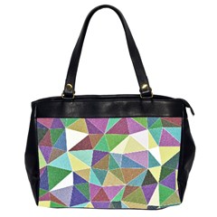 Colorful Triangles, Pencil Drawing Art Office Handbags (2 Sides) 