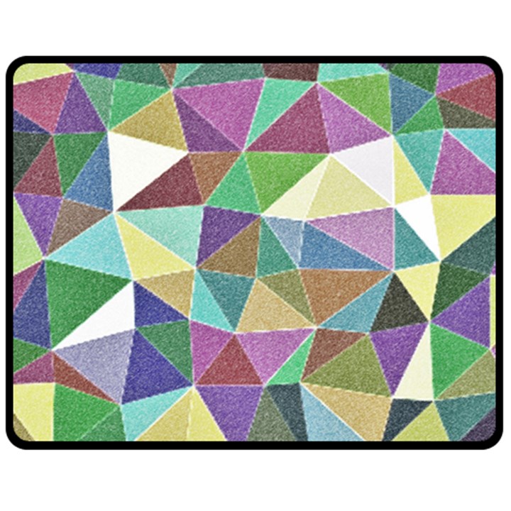 Colorful Triangles, pencil drawing art Fleece Blanket (Medium) 