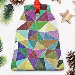 Colorful Triangles, Pencil Drawing Art Bell Ornament (2 Sides)