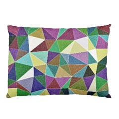 Colorful Triangles, Pencil Drawing Art Pillow Case (two Sides)