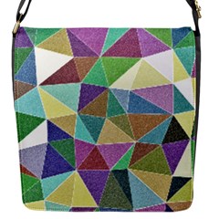 Colorful Triangles, Pencil Drawing Art Flap Messenger Bag (s)