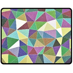 Colorful Triangles, Pencil Drawing Art Double Sided Fleece Blanket (medium) 