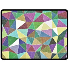 Colorful Triangles, Pencil Drawing Art Double Sided Fleece Blanket (large) 