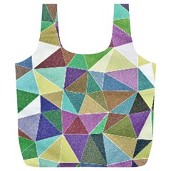 Colorful Triangles, Pencil Drawing Art Full Print Recycle Bags (l)  by picsaspassion