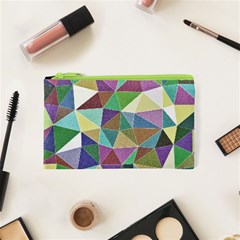 Colorful Triangles, Pencil Drawing Art Cosmetic Bag (xs)