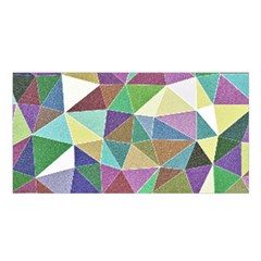 Colorful Triangles, Pencil Drawing Art Satin Shawl