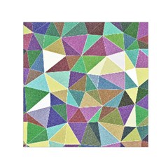 Colorful Triangles, Pencil Drawing Art Small Satin Scarf (square) by picsaspassion