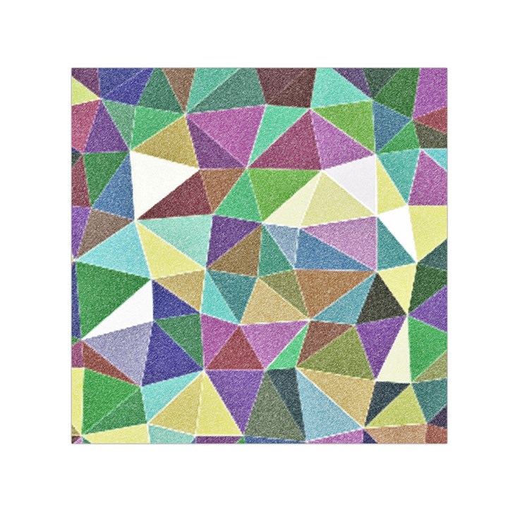 Colorful Triangles, pencil drawing art Small Satin Scarf (Square)