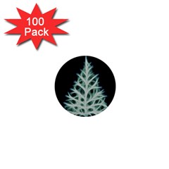 Christmas Fir, Green And Black Color 1  Mini Buttons (100 Pack)  by picsaspassion